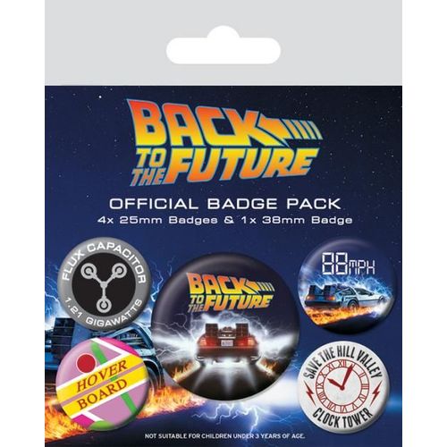 Retour Vers Le Futur Pack 5 Badges Delorean