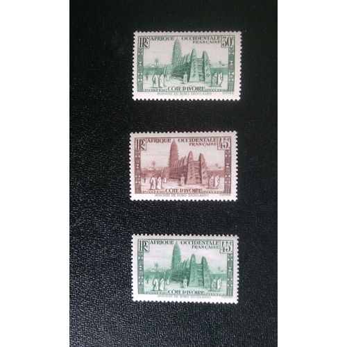 Timbre Cote D'ivoire Yt 117-119-126 Mosquée De Bobo-Dioulasso 1936/1940