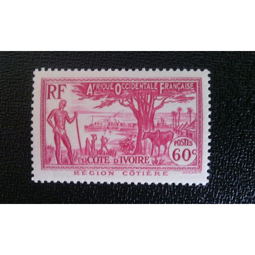 Timbre Cote D'ivoire Yt 154 Région Cotiere-Littorale 1940