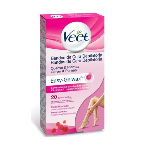 Veet Bandas De Cera Fria Corporal Pieles Normales 20 Unidades 