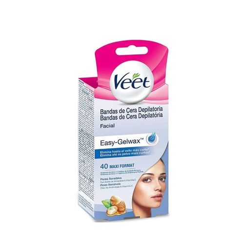 Veet Bandas Faciales Pieles Sensible 40 Unidades 