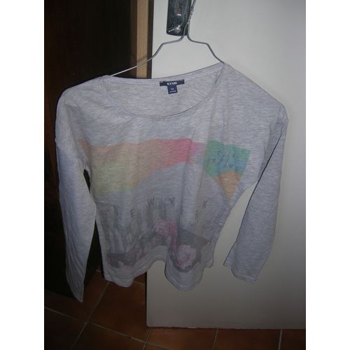 T-Shirt Kiabi Manches Longues 12 Ans Coton.