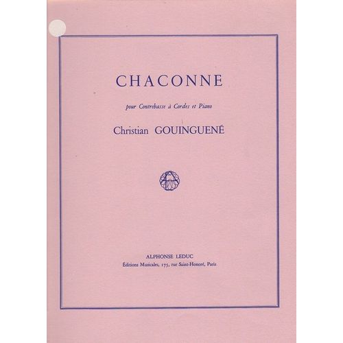 Contrebasse Chaconne De Gouiguene