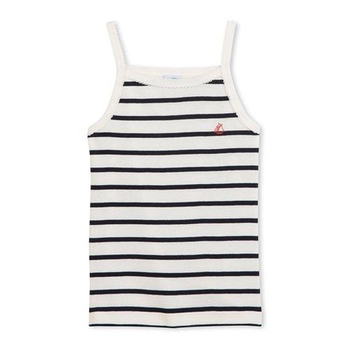 Débardeur Marcel Bébé Fille En Jersey Léger Rayures Verticales (Petit Bateau)