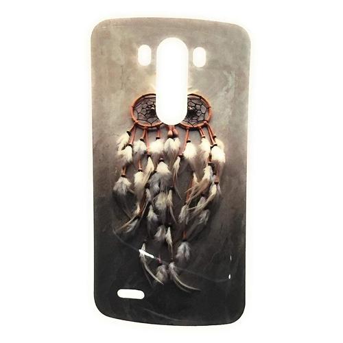 Coque Arriere Silicone Attrape Rêve Multicolore Pour Téléphone Lg G3 ( D855 / D858 / D859 / D857 ) Etui Case Dreamcatcher Indien Plume En Silicone De Protection Contre Les Chocs Anti-Rayures