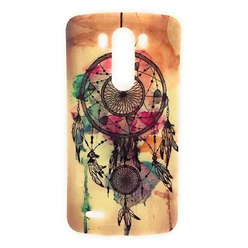 Coque Arriere Silicone Attrape Rêve Multicolore Pour Téléphone Lg G3 ( D855 / D858 / D859 / D857 ) Etui Case Dreamcatcher Indien Arc En Ciel En Silicone De Protection Contre Les Chocs Anti-Rayures