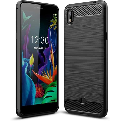 Coque Lg K20 2019 , Étui De Protection Tpu Léger Ultra-Mince Et Doux, Conception En Fibre De Carbone Quatrième De Couverture Pour Lg K20 2019 - Noir