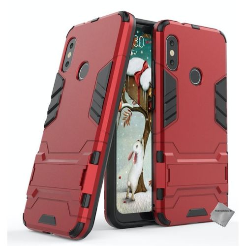 Housse Etui Coque Rigide Anti Choc Pour Xiaomi Mi A2 Lite + Film Ecran - Rouge
