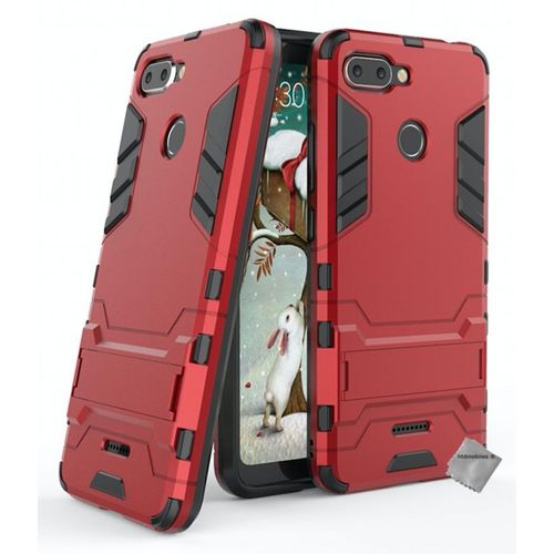 Housse Etui Coque Rigide Anti Choc Pour Xiaomi Redmi 6 + Verre Trempe - Rouge