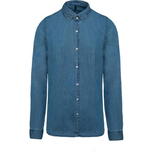 Chemise Chambray Manches Longues - K512 - Bleu - Homme