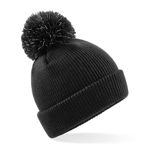 Bonnet Pompon Enfant ? Fibres R?Fl?Chissantes - B406b - Noir