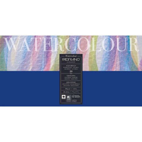 Papier Aquarelle 20x40 300g 20 Feuil. Grain Fin - Fabriano