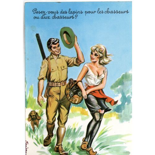 Carte Postale Humoristique - En Couleur -Pesez Vous Des Lapins Pour Les Chasseurs Ou Aux Chasseurs ,- Photochrom 5.395 Croisade De La Bonne Humeur- Medaille D'or