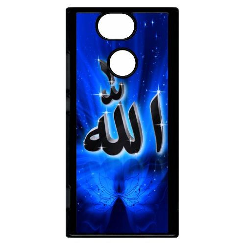Coque Pour Smartphone - Allah Religion Bleu Nuit - Compatible Avec Sony Xperia Xa2 - Plastique - Bord Noir