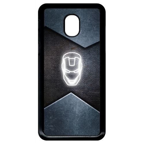 Coque Pour Smartphone - Superhero Iron The Man - Compatible Avec Samsung Galaxy J3 (2018) - Plastique - Bord Noir