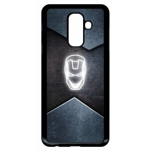 Coque Pour Smartphone - Superhero Iron The Man - Compatible Avec Samsung Galaxy A6+ (2018) - Plastique - Bord Noir
