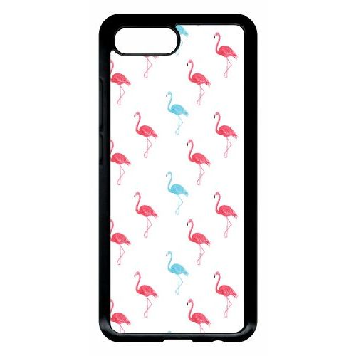 Coque Pour Smartphone - Flamand Rose - Compatible Avec Honor 10 - Plastique - Bord Noir