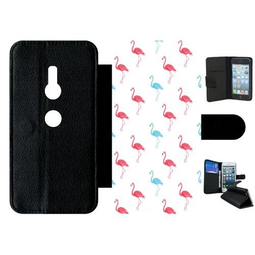 Etui A Rabat - Flamand Rose - Compatible Avec Sony Xperia Xz2 - Simili-Cuir - Bord Noir