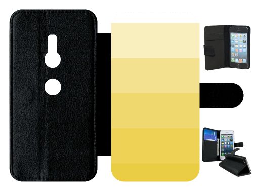 Etui A Rabat - Degrad Jaune - Compatible Avec Sony Xperia Xz2 - Simili-Cuir - Bord Noir