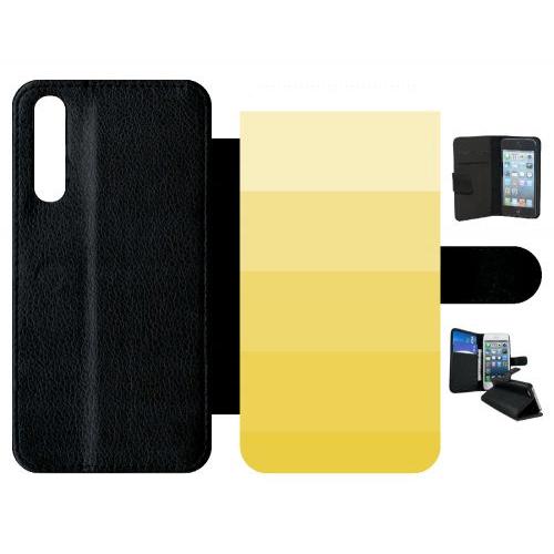 Etui A Rabat - Degrad Jaune - Compatible Avec Huawei P20 Pro - Simili-Cuir - Bord Noir