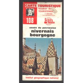 Carte Touristique Ign No 108 Nivernais Bourgogne 1:250000eme