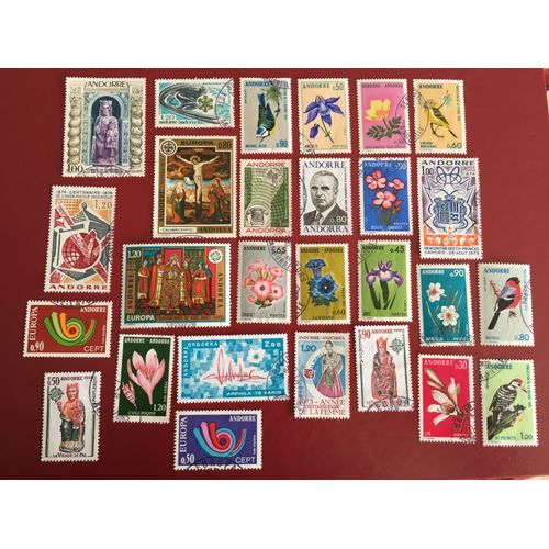 27 Timbres Andorre Oblitérés 1973/76 Lot 4