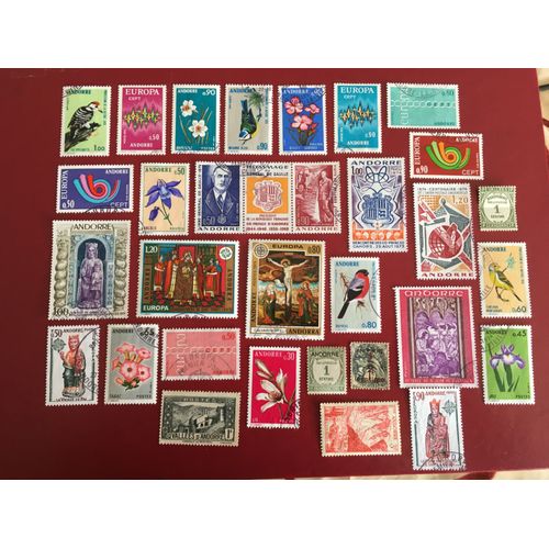 30 Timbres Andorre Oblitérés 1931/1975 Lot 25