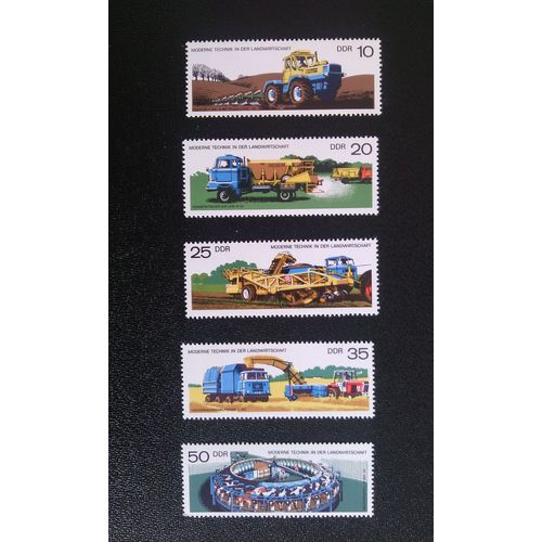 Timbre Allemagne De L'est (Ddr/Rda) Yt 1911 À 1915 Séries: Technologie Moderne En Agriculture 1977