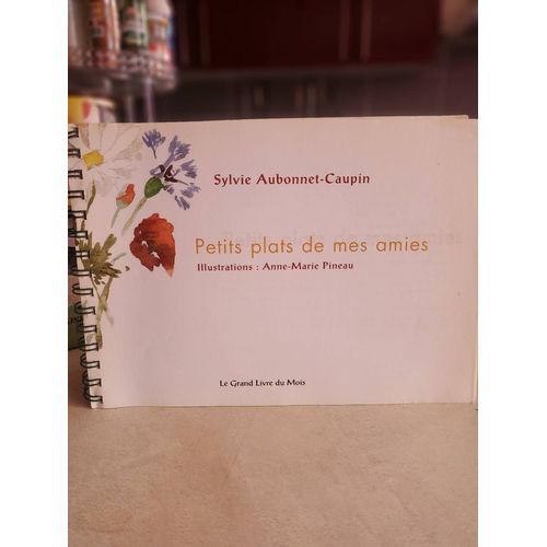 Livre De Cuisine Petits Plats De Mes Amies Illustrés Par Anne-Marie Pineau Et De Sylvie Aubonnet- Caupin.Le Grand Livre Du Mois. 1 Recette Par Page Et 187 Pages En Bon État.