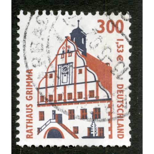 Timbre Oblitéré Deutschland, Rathaus Grimma, 300, 1.53 E