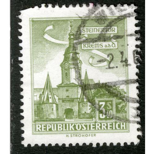 Timbre Oblitéré Republik Osterreich, Steinertor, Krems A.D.D., 3.40 S