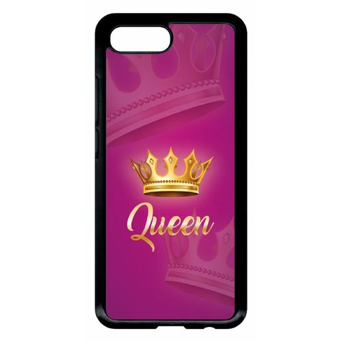 Coque Pour Smartphone - Queen Fond Rose - Compatible Avec Honor 10 - Plastique - Bord Noir