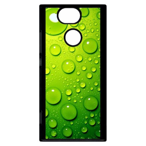 Coque Xperia Xa2 - Goutte D Eau Verte - Noir