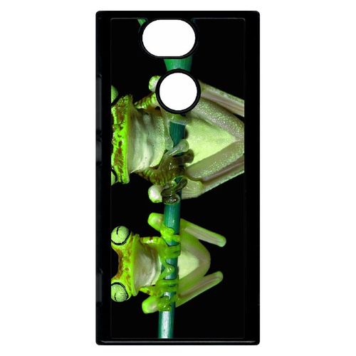 Coque Xperia Xa2 - Deux Grenouilles Vertes Suspendues - Noir