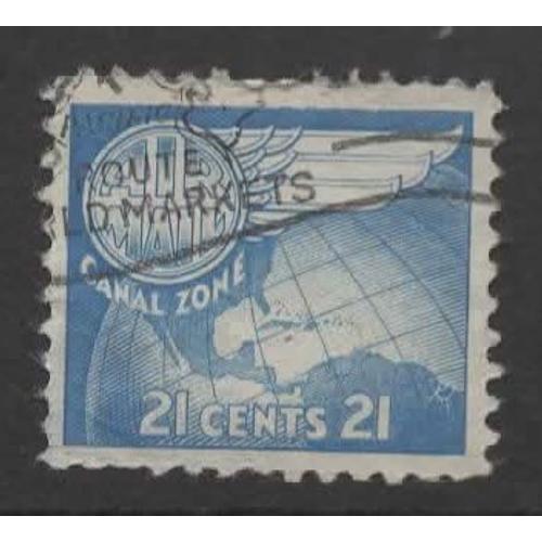 Panama, Zone Du Canal, Timbre-Poste Aérienne Y & T N° 26 Oblitéré Globe, 1951