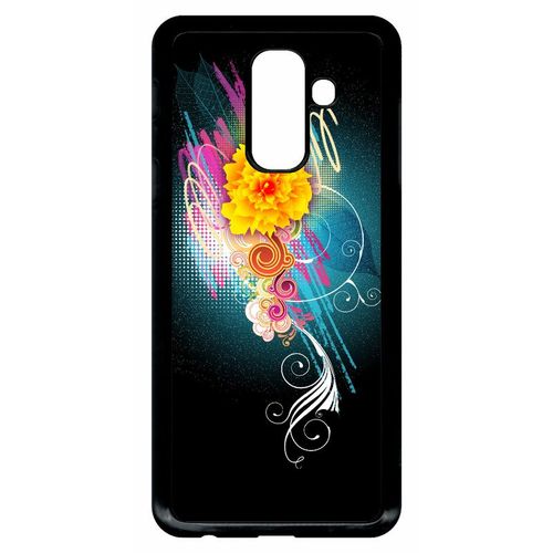 Coque Galaxy A6+ (2018) - Flower Vector Designs - Noir