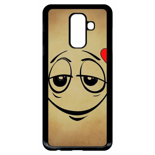 Coque Galaxy A6+ (2018) - Smiley Amoureux - Noir