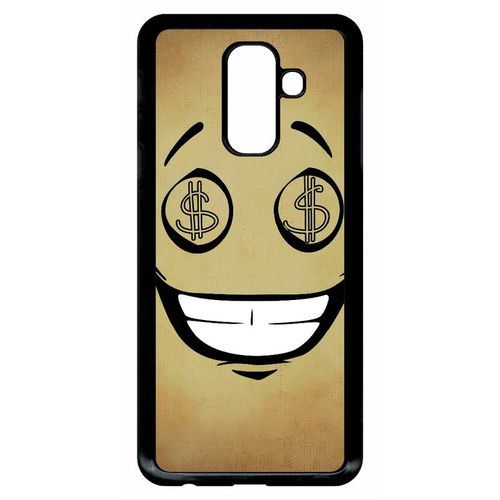 Coque Galaxy A6+ (2018) - Smiley Cupide Dollars - Noir