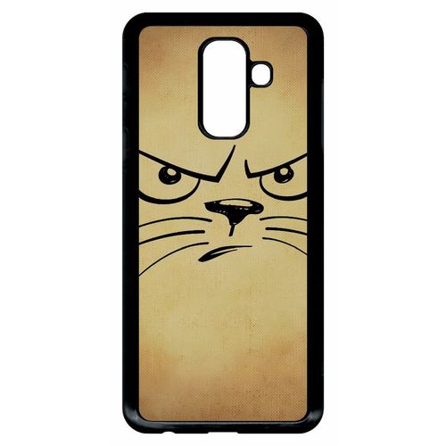 Coque Galaxy A6+ (2018) - Smiley Chat - Noir