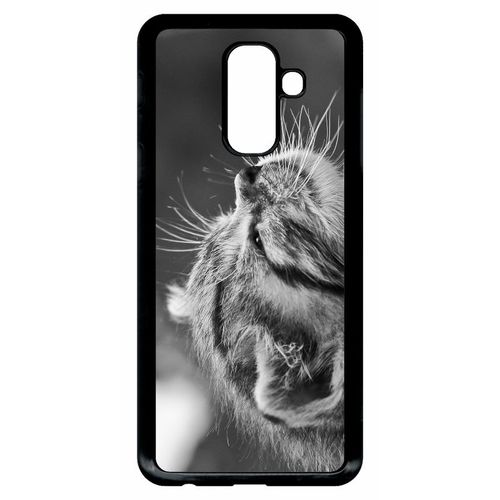 Coque Galaxy A6+ (2018) - Chat Zebre - Noir
