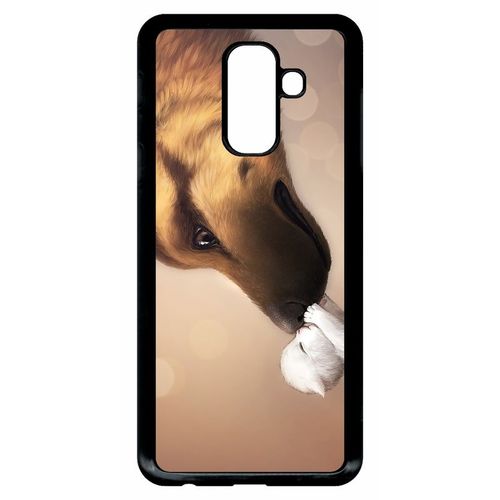 Coque Galaxy A6+ (2018) - Amour De Chaton Chien - Noir