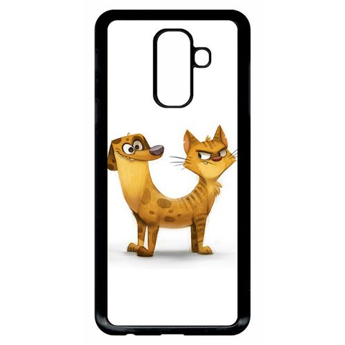 Coque Galaxy A6+ (2018) - Funny Chienchat - Noir