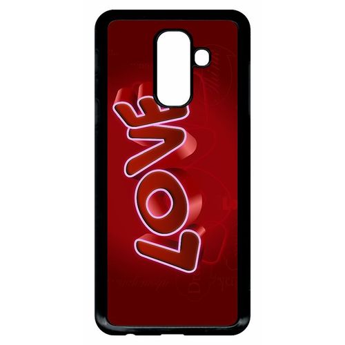 Coque Galaxy A6+ (2018) - Motif Love 3d - Noir