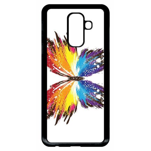 Coque Galaxy A6+ (2018) - Papillon Multicolor - Noir