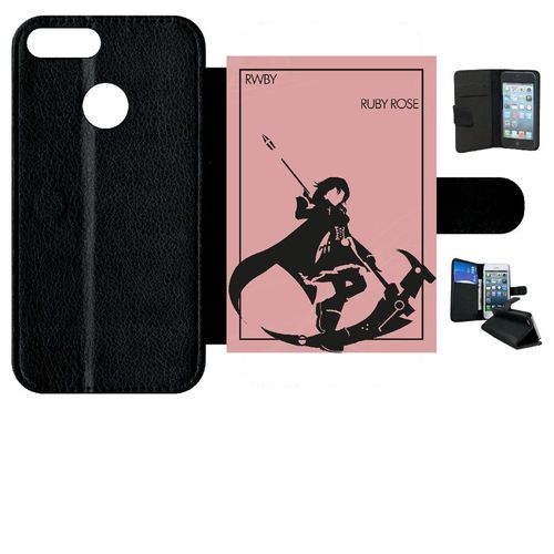 Etui À Rabat Honor 9 Lite - Rwby Rose - Simili-Cuir - Noir