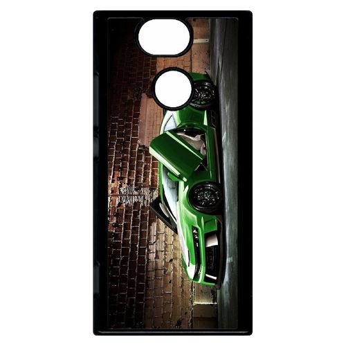 Coque Pour Smartphone - Tuning Voiture Verte Brique - Compatible Avec Sony Xperia Xa2 - Plastique - Bord Noir