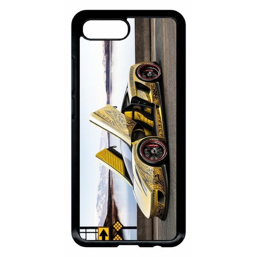 Coque Pour Smartphone - Tuning Voiture Jaune - Compatible Avec Honor 10 - Plastique - Bord Noir