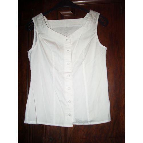 Haut Sans Manche Blanc Taille 38 Style Ancien Superbe