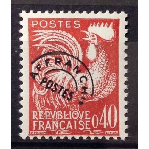 Préoblitéré Coq 0,40 Rouge-Brun (Superbe N° 121) Neuf* - Cote 11,00 - France Année 1960 - N21971