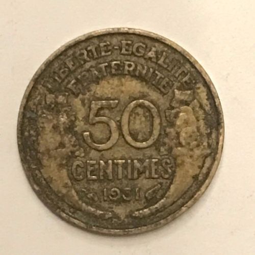 Pièce Monnaie 50 Cts Centimes France 1931